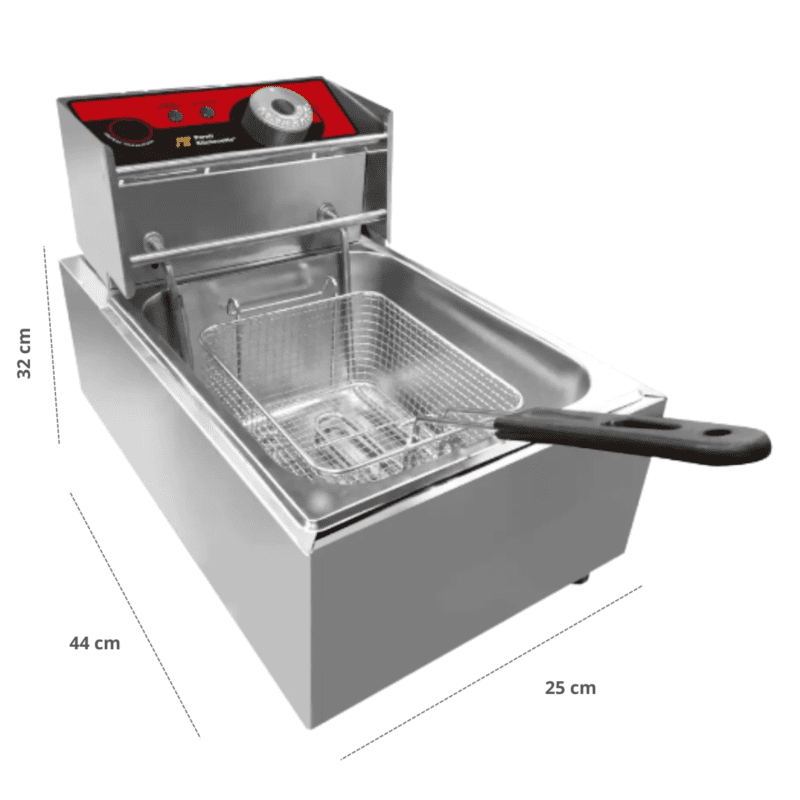 MEDIDAS Freidora Eléctrica de 1 Depósito FEP-81 6 Litros PARETI KITCHENETTE
